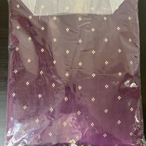 Dark Purple Weaved Chanderi Silk Straight Cut Trouser Suit - Picture 5 of 5